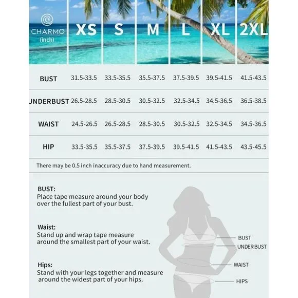 Charmo Women One Piece Swimsuit Zipper Back Ribbed Swimwear Sporty Racerback M - Picture 8 of 8